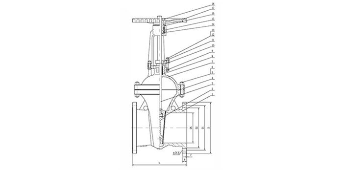 Ductile Iron Gate Valve drawing