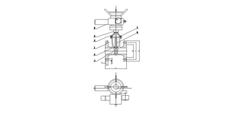 Electric Resilient Seat Gate Valve drawing