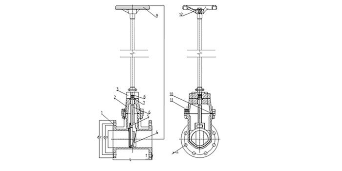 Extend Resilient Seat Gate Valve drawing