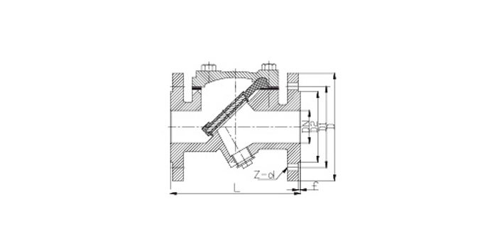 Rubber Wedge Swing Check Valve drawing