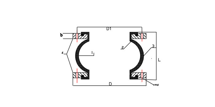 Single Ball Flange Rubber Joint drawing
