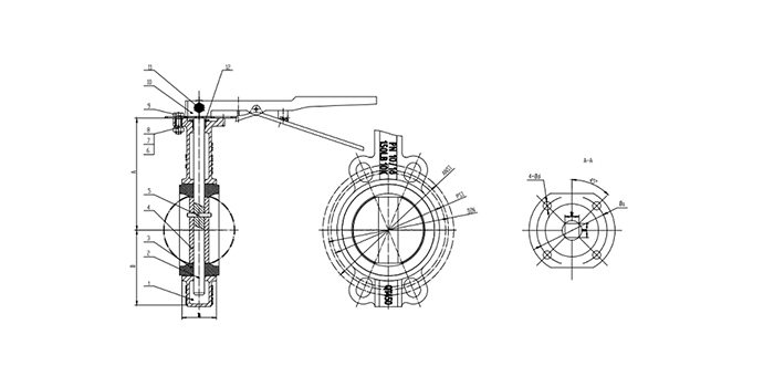 Stainless Steel Butterfly Valve With Pin drawing