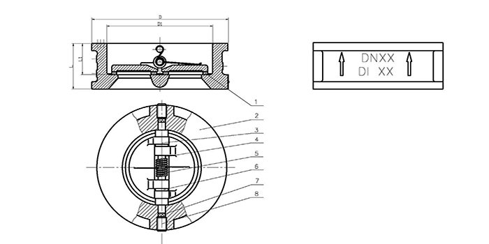 Wafer Check Valve drawing