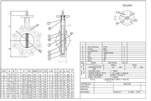 Single Shaft LT Butterfly Valve with Lever